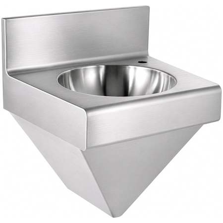 Whitehaus Noah 15" x 18" Single Basin Wall Mounted Stainless Steel Utility Sink - Less Faucet Brushed Stainless Steel
