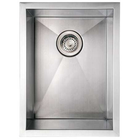 Whitehaus Commercial Single Bowl Undermount Sink Brushed Stainless Steel
