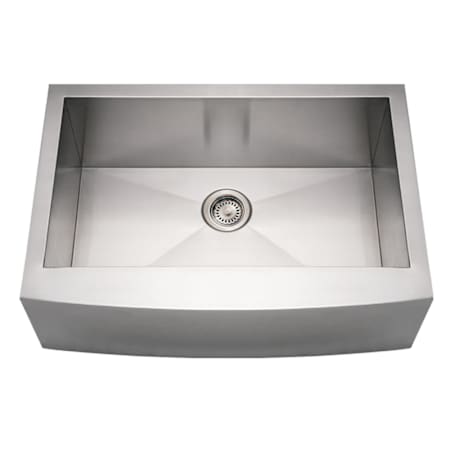 Whitehaus Commercial Single Bowl Undermount Sink with Front-Apron and Curved Front Design Brushed Stainless Steel