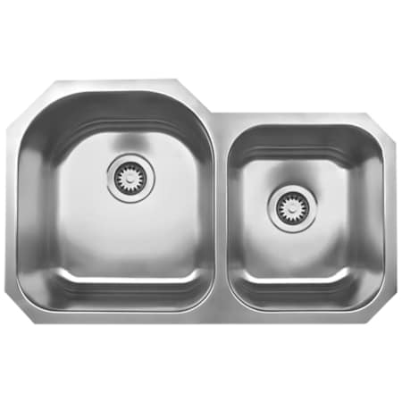 Whitehaus Double Bowl Undermount Sink Brushed Stainless Steel