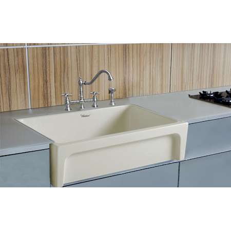Whitehaus Glencove 30" Farmhouse Single Basin Fireclay Kitchen Sink Biscuit