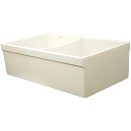 Whitehaus 33" Double Basin Reversible Fireclay Farm House Sink from the Farmhaus Collection - Apron Front Biscuit