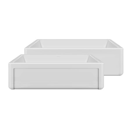 Whitehaus Fireclay 36" Farmhouse Single Basin Fireclay Kitchen Sink with Basin Rack White