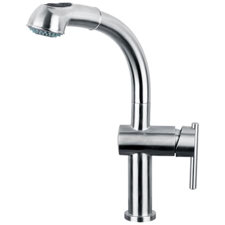Whitehaus Waterhaus Single Hole Pull Down Faucet Brushed Stainless Steel