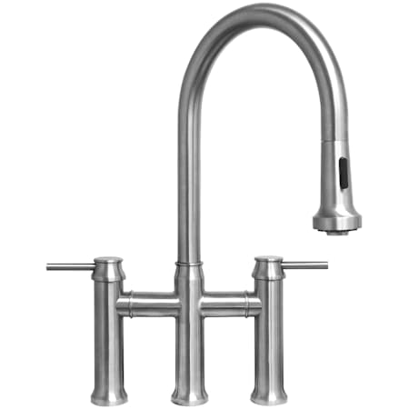 Whitehaus Waterhaus 1.5 GPM Bridge Pull Down Kitchen Faucet Brushed Stainless Steel