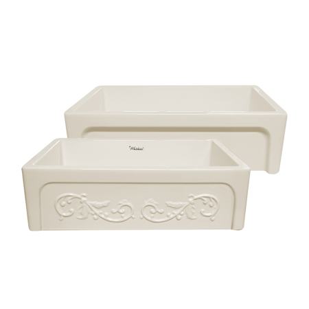 Whitehaus Glencove 33" Farmhouse Single Basin Fireclay Kitchen Sink Biscuit