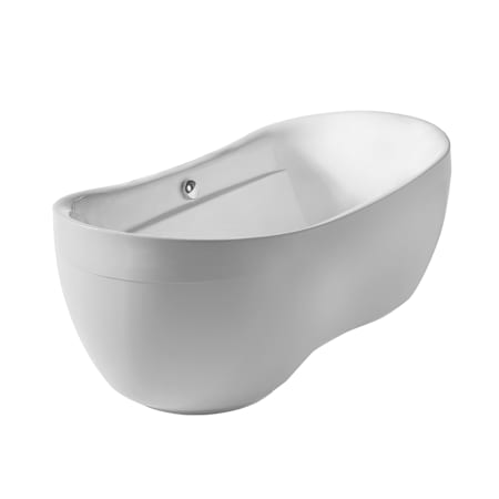 Whitehaus Bathhaus Acrylic Soaking Tub with Rear Drain, Drain Assembly, and Overflow White