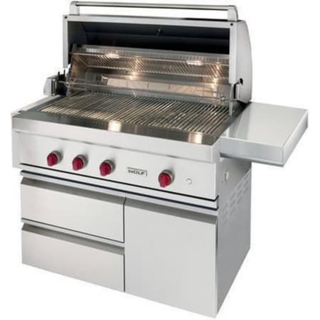 Finish: Wolf 42" Wide Grill Cart Accessory Stainless Steel