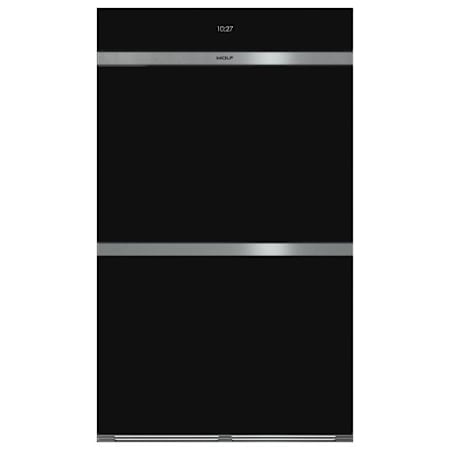 Finish: Wolf M Series Contemporary 30 Inch Wide 5.1 Cu. Ft. Electric Double Oven Black