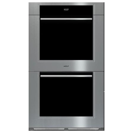 Finish: Wolf M Series Transitional 30 Inch Wide 5.1 Cu. Ft. Electric Double Oven Stainless Steel