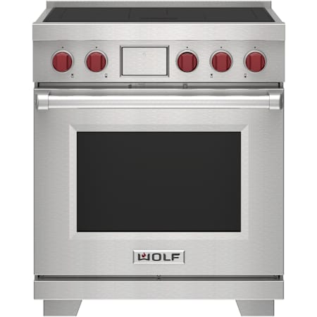 Finish: Wolf 30 Inch Wide 5.1 Cu. Ft. Free Standing Induction Range with Dual VertiFlow™ Convection System and Gourmet Mode Stainless Steel
