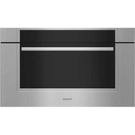 Finish: Wolf M Series Transitional 30 Inch Wide 1.6 Cu. Ft. 900 Watt Built In Microwave with Drop-Down Door Stainless Steel