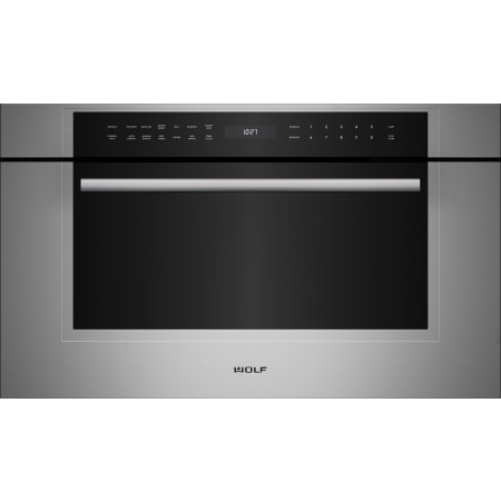 Finish: Wolf M Series 30 Inch Wide 1.6 Cu. Ft. 900 Watt Built-In Microwave with Tubular Handle Stainless Steel