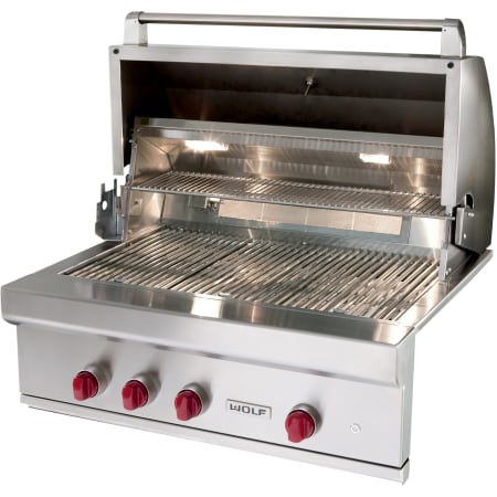 Finish: Wolf 50000 BTU 36 Inch Wide Natural Gas Built-In Grill Stainless Steel