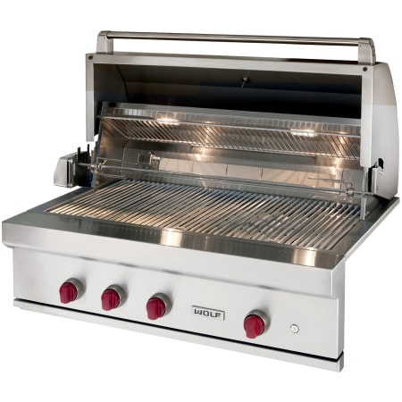 Finish: Wolf 50000 BTU 42 Inch Wide Liquid Propane Built-In Grill Stainless Steel