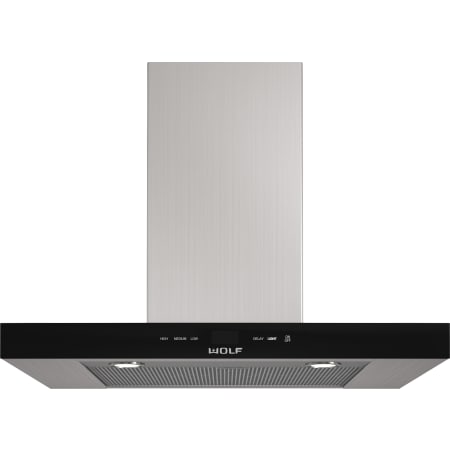 Finish: Wolf 45 Inch Wide Wall Mounted Range Hood Stainless Steel / Black