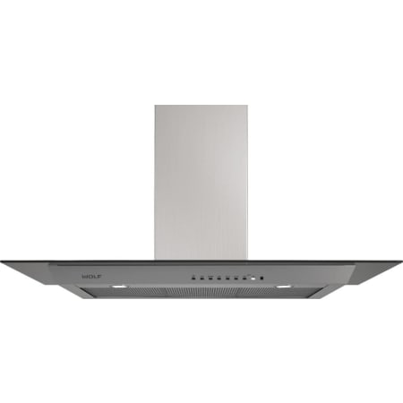 Finish: Wolf 36 Inch Wide Wall Mounted Range Hood Stainless Steel / Glass