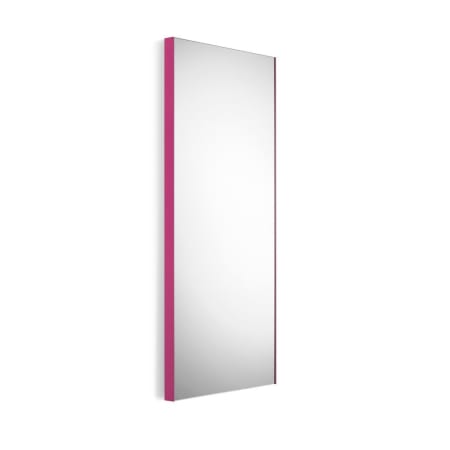 WS Bath Collections Speci 17-1/2" W x 39-3/8" H Contemporary Rectangular Framed Bathroom Mirror Mirrored Glass / Fuchsia Frame