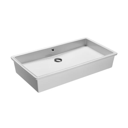 WS Bath Collections Cubo 33-1/4" Ceramic Undermount Bathroom Sink with Overflow White