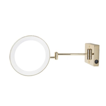WS Bath Collections Discolo 18-1/8" W x 9-1/8" H Circular Framed Bathroom Mirror with Light Gold