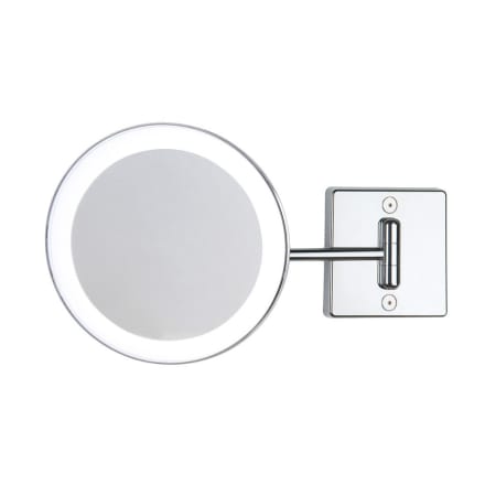 WS Bath Collections Discololed 9-1/8" Diameter Circular Framed Bathroom Wall Mirror Polished Chrome