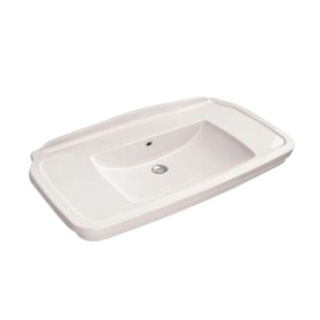 WS Bath Collections Nova 39-7/16" Ceramic Wall Mounted / Vessel Bathroom Sink with Overflow White