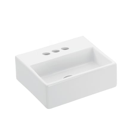 WS Bath Collections Quattro 13" Rectangular Ceramic Vessel or Wall Mounted Bathroom Sink with 3 Faucet Holes at 4" Centers White