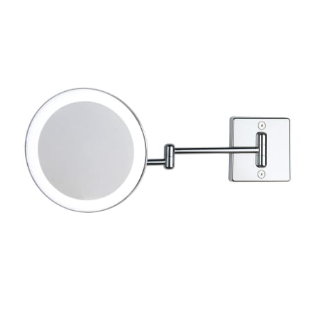 WS Bath Collections Discololed 9-1/8" Diameter Circular Bathroom Mirror Polished Chrome