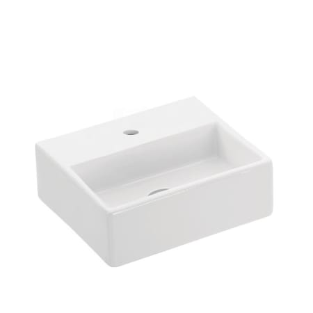 WS Bath Collections Quattro 13" Rectangular Ceramic Vessel or Wall Mounted Bathroom Sink and Single Faucet Hole White