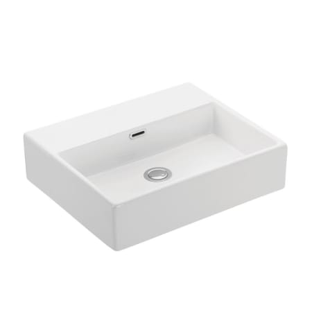 WS Bath Collections Quattro 19-1/2" Rectangular Ceramic Vessel or Wall Mounted Bathroom Sink with Overflow White