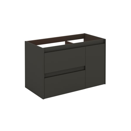 WS Bath Collections Ambra 35" Single Wall Mounted Vanity Cabinet Only - Less Vanity Top Gloss Anthracite