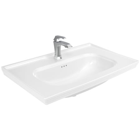 WS Bath Collections Antique 31-1/2" Rectangular Ceramic Drop In, Wall Mounted Bathroom Sink with Overflow and Single Faucet Hole Glossy White