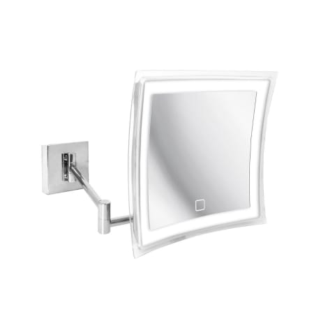 WS Bath Collections Beauty 8-5/16" W x 8-11/16" H Modern Rectangular Framed Makeup Wall Mirror with LED Lighting Polished Chrome