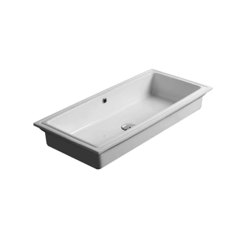 WS Bath Collections City 33-1/10" Undermounted Bathroom Sink with Overflow Ceramic White