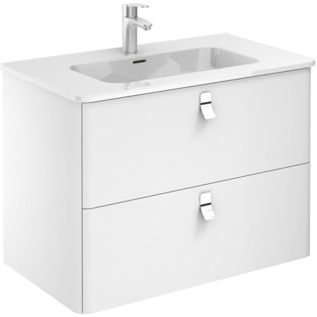 WS Bath Collections Concert 32" Wall Mounted Single Basin Vanity Set with Engineered Wood Cabinet and Ceramic Vanity Top Gloss White