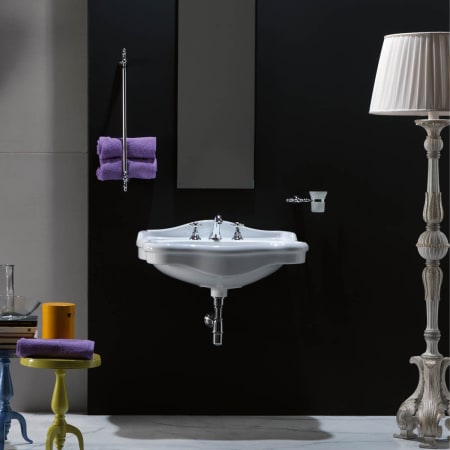 WS Bath Collections Contea 25-3/5" Wall Mounted Bathroom Sink with Three Faucet Holes - Includes Overflow White