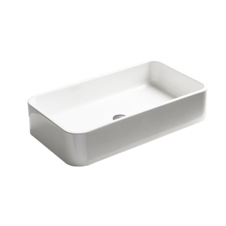 WS Bath Collections Cosa 31-1/2" Rectangular Ceramic Vessel Bathroom Sink Gloss White