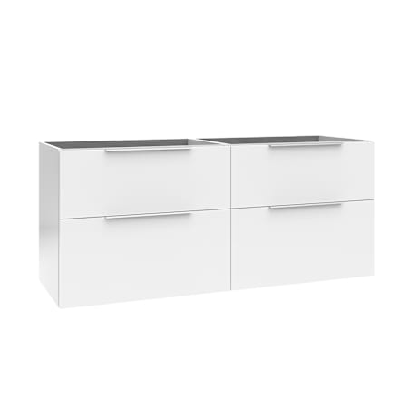 WS Bath Collections Dalia 58" Double Wall Mounted Vanity Cabinet Only - Less Vanity Top Glossy White
