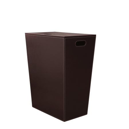WS Bath Collections Ecopelle Leather Laundry Basket Dark Brown