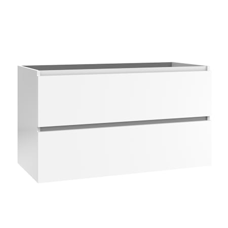 WS Bath Collections Flora 39" Single Wall Mounted Vanity Cabinet Only - Less Vanity Top Glossy White