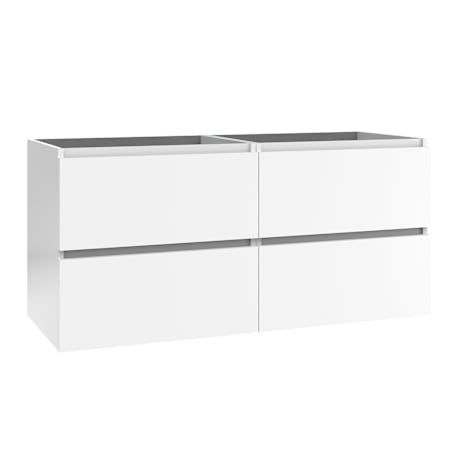WS Bath Collections Flora 47" Double Wall Mounted Vanity Cabinet Only - Less Vanity Top Glossy White