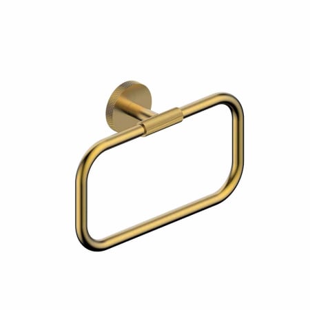 WS Bath Collections Klass 8-5/8" Wall Mounted Towel Ring Brushed Gold