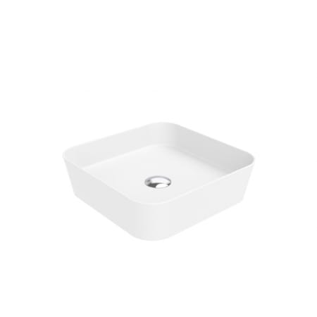 WS Bath Collections Lago 15-11/16" Square Ceramic Vessel Bathroom Sink Glossy White