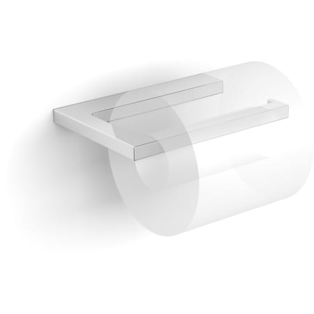 WS Bath Collections Luna Wall Mounted Hook Toilet Paper Holder Polished Chrome