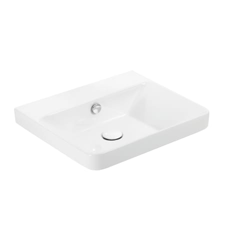 WS Bath Collections Luxury 19-11/16" Rectangular Ceramic Drop In or Wall Mounted Bathroom Sink with Overflow Glossy White