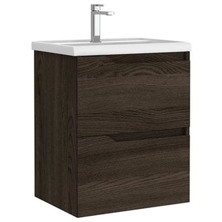 WS Bath Collections Menta 20" Wall Mounted Single Basin Vanity Set with Cabinet and Ceramic Vanity Top