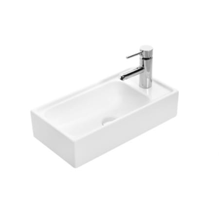 WS Bath Collections Minimal 19-7/8" Rectangular Ceramic Vessel Bathroom Sink and 1 Faucet Hole Glossy White