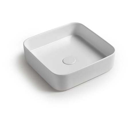 WS Bath Collections Mood 15-11/16" Square Ceramic Vessel Bathroom Sink Glossy White