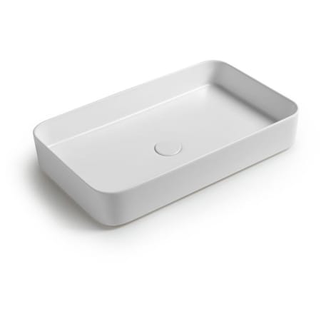 WS Bath Collections Mood 25-5/8" Rectangular Ceramic Vessel Bathroom Sink Glossy White
