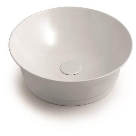 WS Bath Collections Mood 16-1/2" Circular Ceramic Vessel Bathroom Sink Glossy White